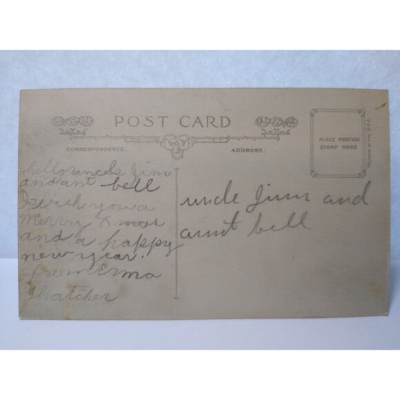 Santa Claus Christmas Gifts Toy Sack As Child Watches Postcard Bergman 1916 - Picture 2 of 2